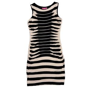 Betsey Johnson Black Tan Bodycon Dress Sz 8